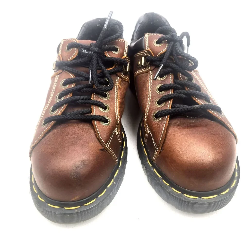Y2K Dr Martens Industrial Steel Toe Safety Work Shoes Made In England Sz 9 EUC